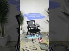 Cadeira de treino ergonômico empilhável com tablet de escrita para escritório