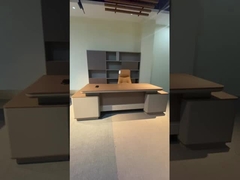Mesa de escritório em forma de L executiva com gavetas