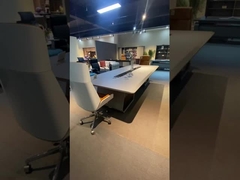 Escrivaninha de conferência de escritório moderna OEM Mesa de reunião moderna em nogueira cor de teca