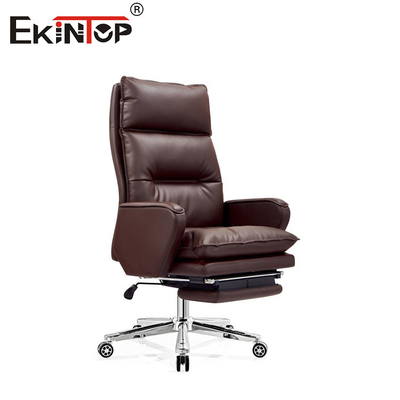 High Back Brown PU Leather Reclining Swivel Office Leather Chair Home Office Desk Chair (Cadeira de escritório de escritório)