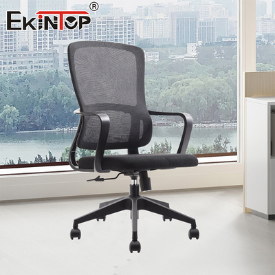 Mobiliário Ergonômico Mesa de recepção moderna Cadeira de escritório de tecido giratório com controle de bloqueio de inclinação