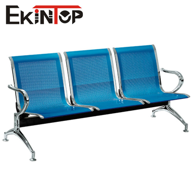 Cadeiras inoxidáveis da recepção do metal, cadeira em tandem de 3 Seater para o banco público Salão