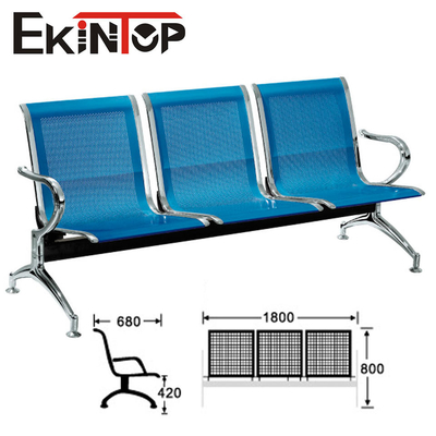 Cadeiras inoxidáveis da recepção do metal, cadeira em tandem de 3 Seater para o banco público Salão