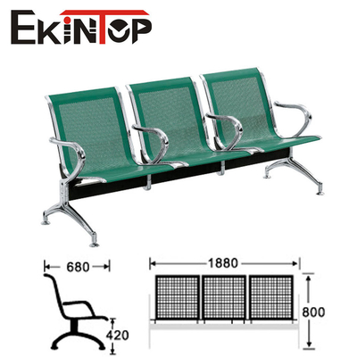 Cadeira de aço inoxidável verde de 3 Seater para a escola do aeroporto da clínica