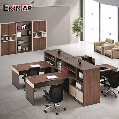 Compartimentos multifuncionais da mesa de escritório, mesa de madeira da estação de trabalho para o caixeiro de escritório
