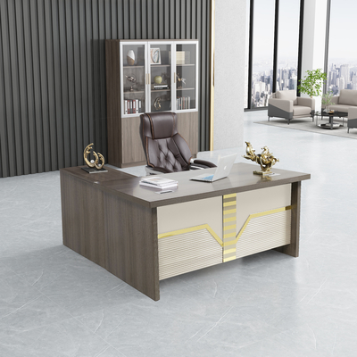 Mesa de trabalho executiva moderna de madeira de luxo extensível para escritório chefe ODM