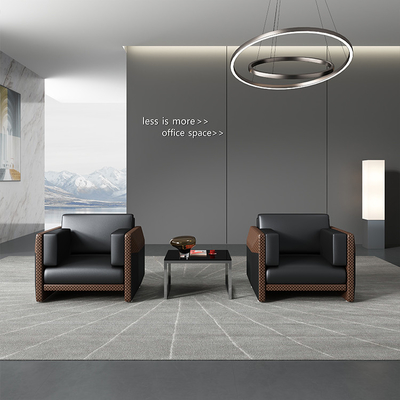 ODM de couro preto do OEM da recepção de Sofa Modular For Company Business do escritório