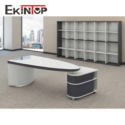 Da mesa executiva moderna do vidro de Officeworks o GV de superfície lustroso do MDF certificou