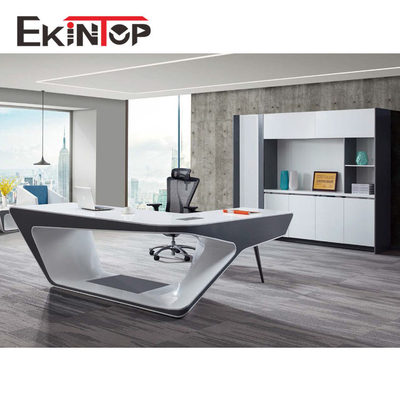 Da mesa executiva moderna do vidro de Officeworks o GV de superfície lustroso do MDF certificou