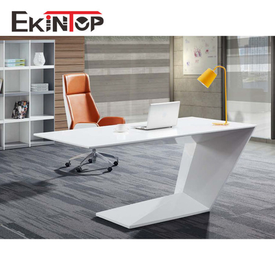 Da mesa executiva moderna do vidro de Officeworks o GV de superfície lustroso do MDF certificou