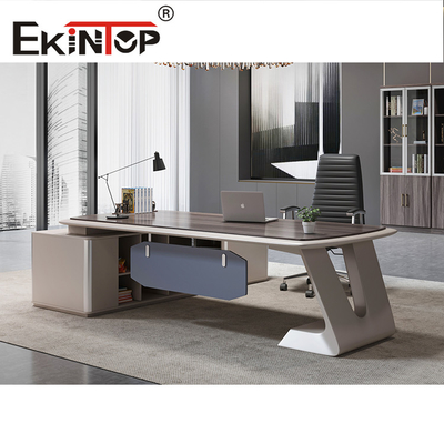 Mesa de estudo de luxo combinação estilo moderno mesa branca personalizada