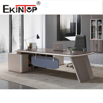Acabamento de pintura de mesa executiva moderna em forma de L anti água OEM ODM