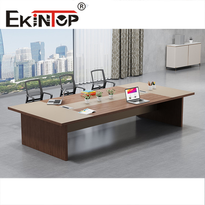 Mesa de conferência moderna à prova d'água com espessura de 58 mm de placa de melamina