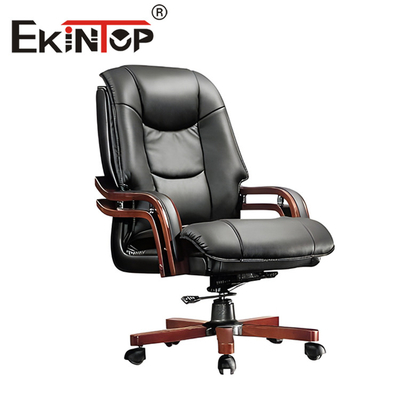 Cadeira ergonômica de couro reclinável grandes e altas cadeiras de escritório chefe
