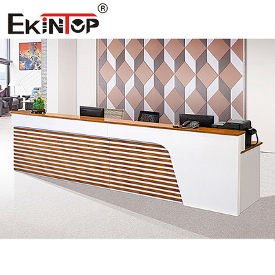 Material modular minimalista da madeira de pinho da tabela da recepção para Officeworks