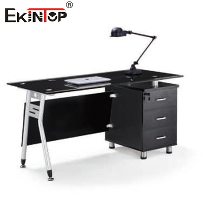 Venda por atacado em forma de L do mobiliário de escritório da mesa moderna de Tempered Glass Computer do gerente