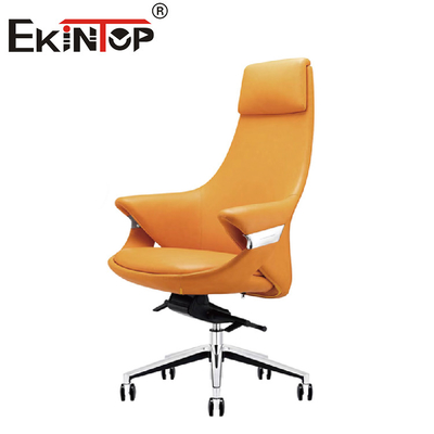 Cadeira executiva ergonômica de couro amarelo Espreguiçadeira interna