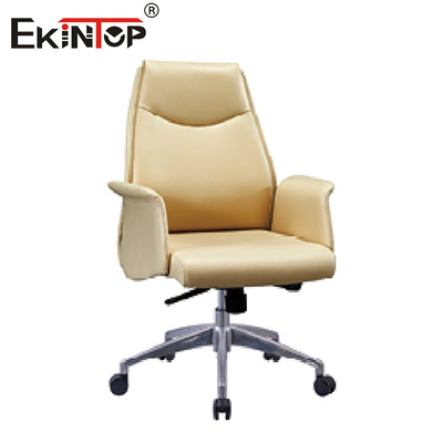 Tipo de aço inoxidável do metal de Chair do chefe ergonômico confortável de couro moderno do escritório