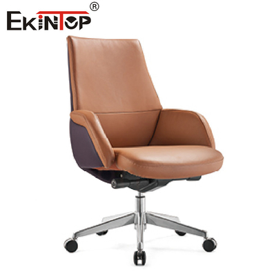 A altura da cadeira do escritório do couro de Brown de 360 giros ajusta para o CEO Office Furniture