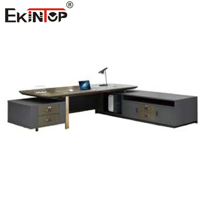 Móveis de mesa de escritório executivo em forma de L Wood Morden para negócios domésticos