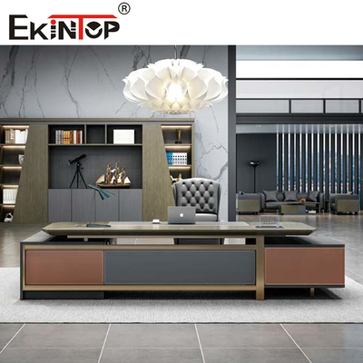Móveis de mesa de escritório executivo em forma de L Wood Morden para negócios domésticos