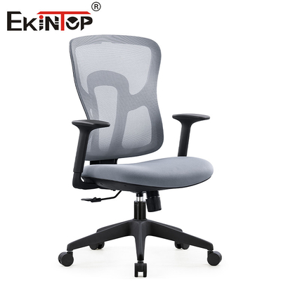 Gray Ergonomic Swivel Mesh Chair preto com a altura de Seat do braço ajustável
