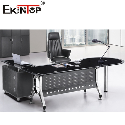 Conjunto de canto de vidro da mesa de 4 pés do metal dos pés exigido com armário