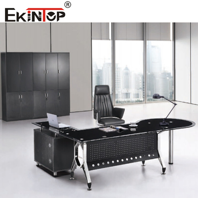 Conjunto de canto de vidro da mesa de 4 pés do metal dos pés exigido com armário