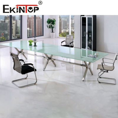 Mesa de conferências preta retangular Elegante ambiente de negócios 10 lugares