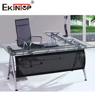 Mesa de escritório de vidro sem costura