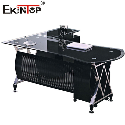 Mesa de escritório de vidro sem costura