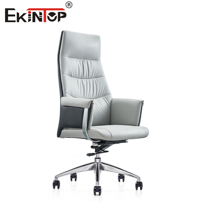 Cadeira de escritório ergonômica de couro branco moderno Estilo elegante e conforto excepcional