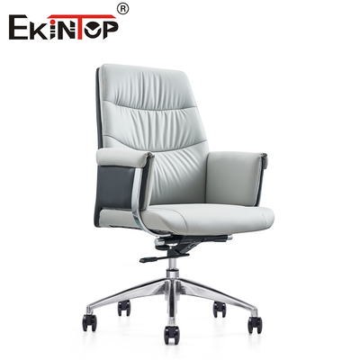 Cadeira de escritório ergonômica de couro branco moderno Estilo elegante e conforto excepcional