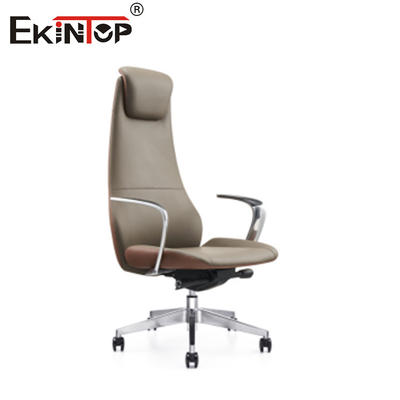 Altura ajustável Cadeira de escritório castanho Lounge Material de couro Estilo simples
