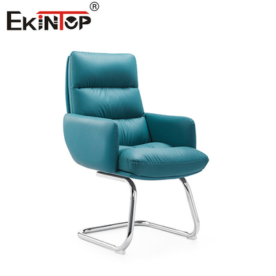 Poltrona de Couro Moderno Azul Falsos Design Elegante para Espaços Contemporâneos