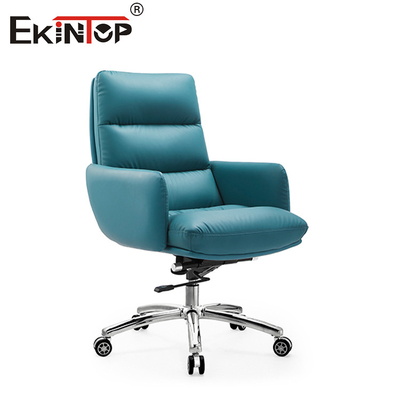 Poltrona de Couro Moderno Azul Falsos Design Elegante para Espaços Contemporâneos