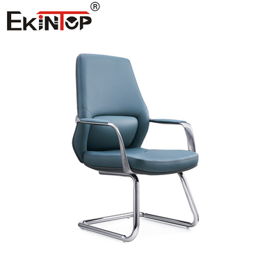 Cadeira de couro PU azul elegante e elegante para uma estética de escritório impressionante