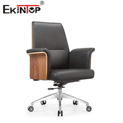 Assorção de som Cadeira de escritório de couro ergonômico com rolos