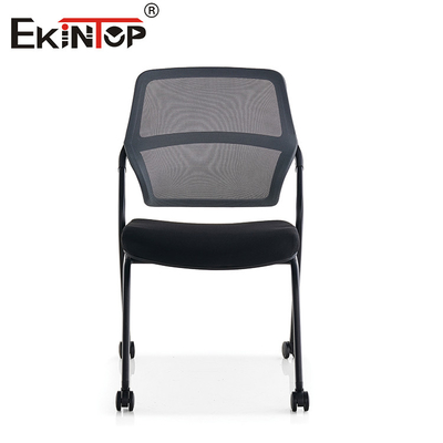 Cadeira de Treinamento Preta Moderna Com Rodagens Empilháveis Moulded Memory Foam