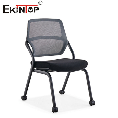 Cadeira de Treinamento Preta Moderna Com Rodagens Empilháveis Moulded Memory Foam