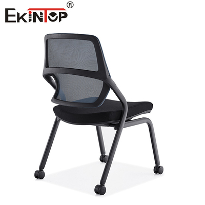 Cadeira de Treinamento Preta Moderna Com Rodagens Empilháveis Moulded Memory Foam