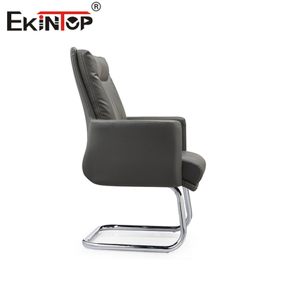 Poltrona de escritório ergonômica de couro com apoio lombar de apoio de cabeça giratório