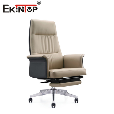 Cadeira de escritório de couro executivo ergonômico multifunção de espuma moldada de alta densidade