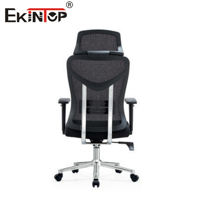 Cadeira de escritório de malha ergonômica ajustável de parte superior preta estilo moderno