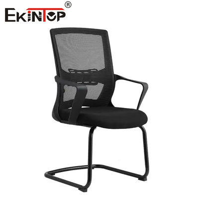 Cadeira de escritório anti-fadiga quadro de metal preto com braços e malha de tecido