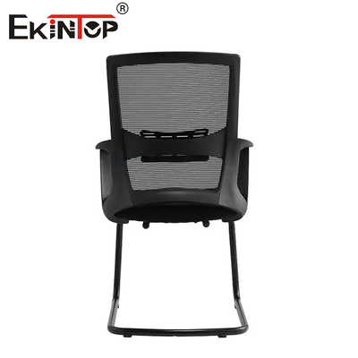 Cadeira de escritório anti-fadiga quadro de metal preto com braços e malha de tecido