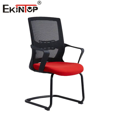 Cadeira de escritório anti-fadiga quadro de metal preto com braços e malha de tecido