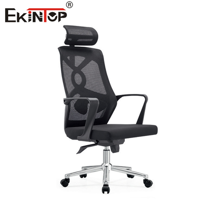 Cadeira de escritório de material de malha com estilo moderno e apoio de cabeça ergonômico