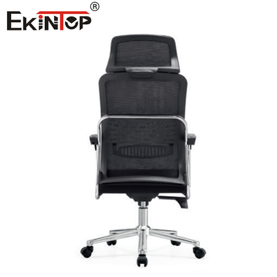 Cadeira de escritório ergonômica preta de rede alta com função giratória