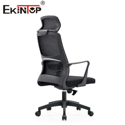 Cadeira de escritório de malha ergonômica preta com almofada de assento de espuma estilo moderno